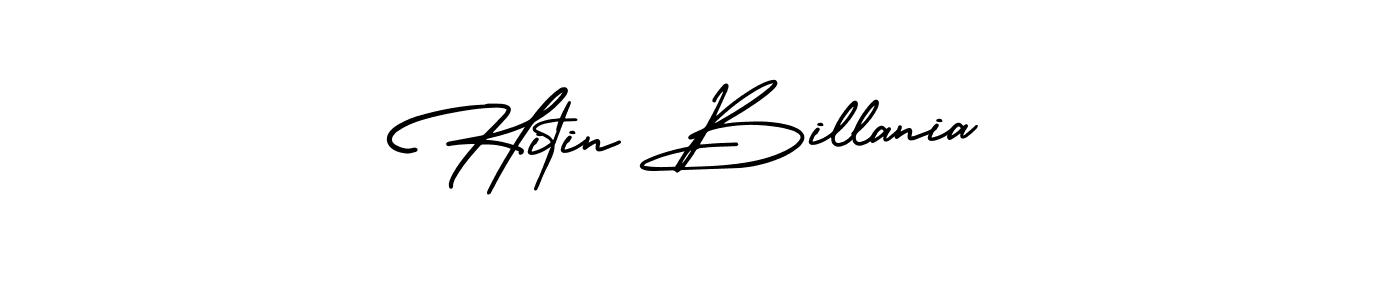 How to Draw Hitin Billania signature style? AmerikaSignatureDemo-Regular is a latest design signature styles for name Hitin Billania. Hitin Billania signature style 3 images and pictures png